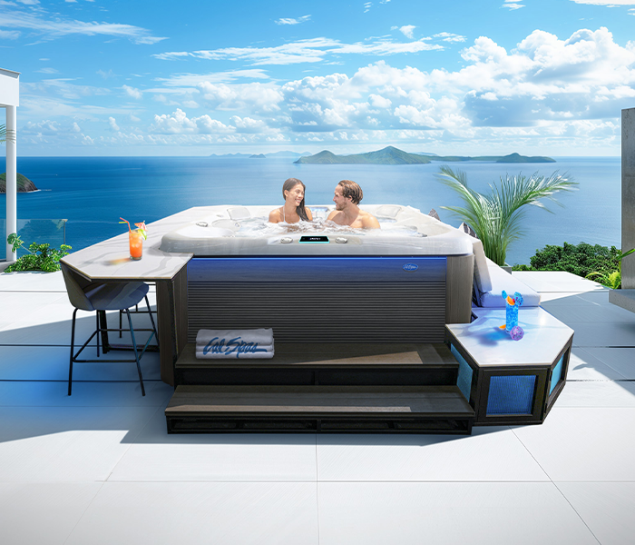 Calspas hot tub being used in a family setting - Canton